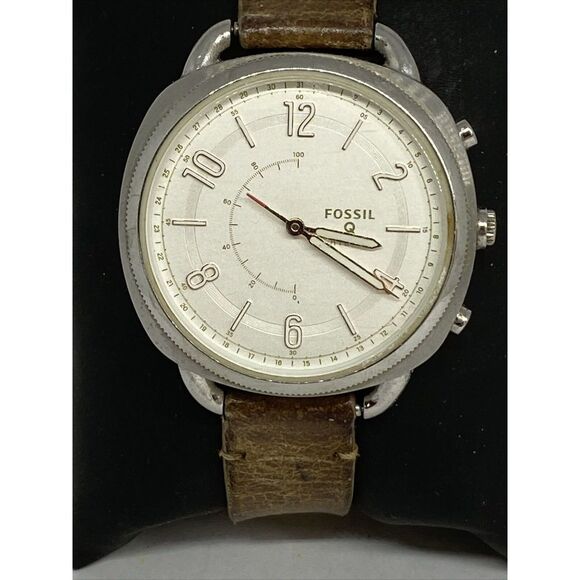 Fossil FTW1200 Women's Sand Leather Silver Analog Dial Hybrid Smartwatch XX707 - Picture 2 of 12